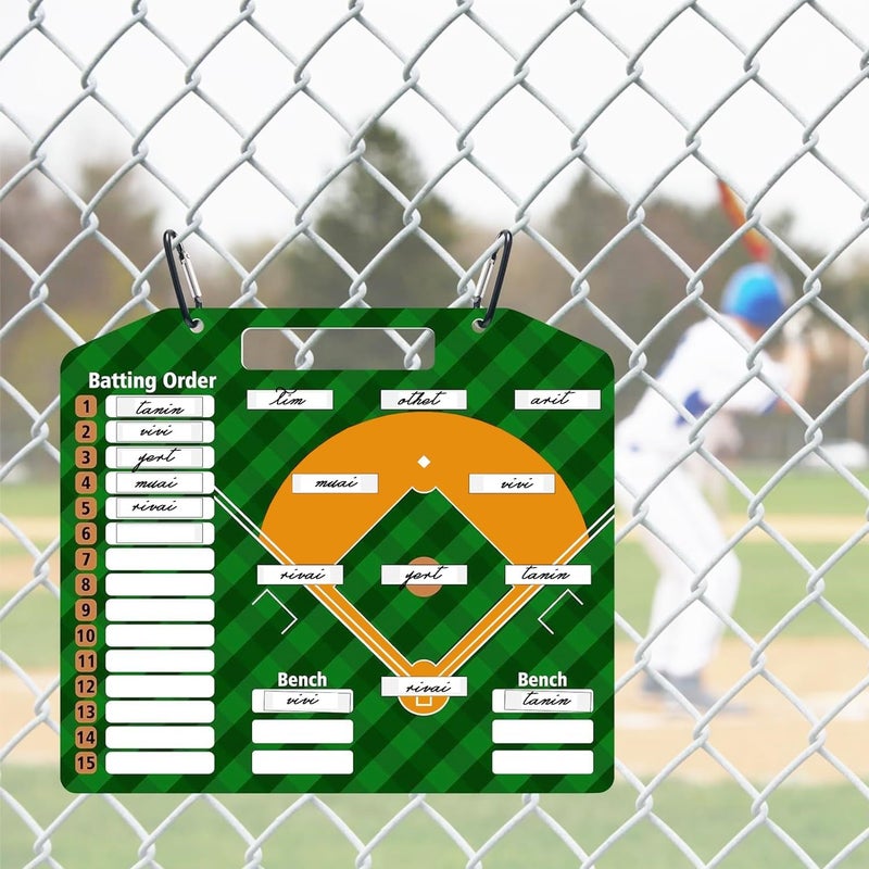 SRG Magnetic Baseball Lineup Board | Baseball Dry Erase Coaching Broad | Softball Lineup Cards Marker Boards | Baseball Clipboard for Coaches | Baseball Lineup Board for Dugout - Image 3